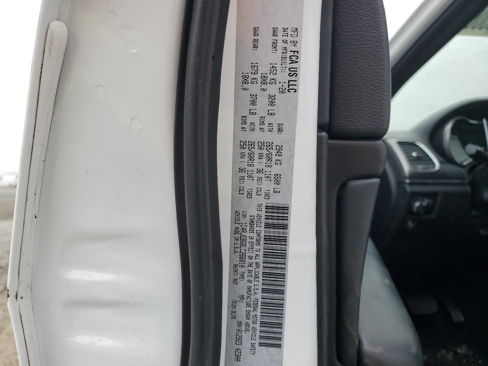 1C4RJEBG6LC266010 2020 Jeep Grand Cherokee Limited