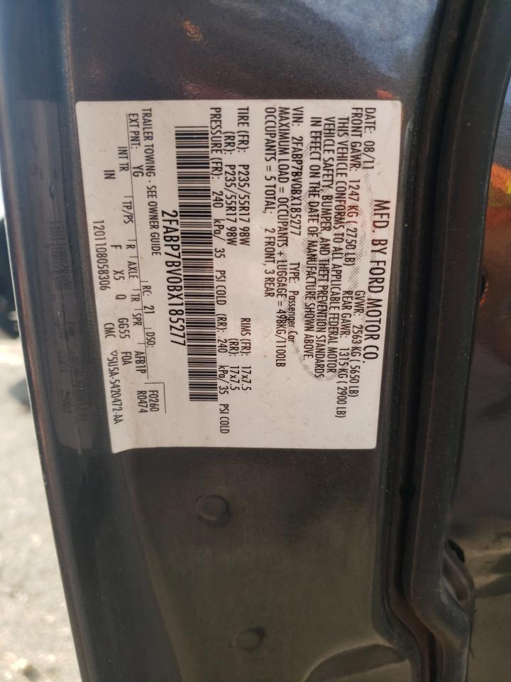 2011 Ford Crown Victoria Police Interceptor VIN: 2FABP7BV0BX185277 Lot: 54050514