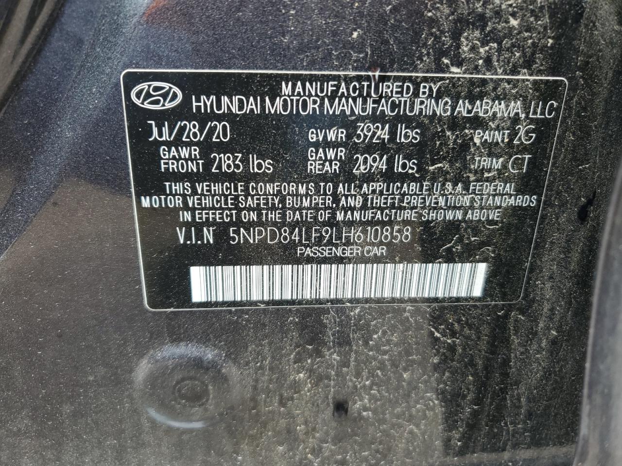 5NPD84LF9LH610858 2020 Hyundai Elantra Sel