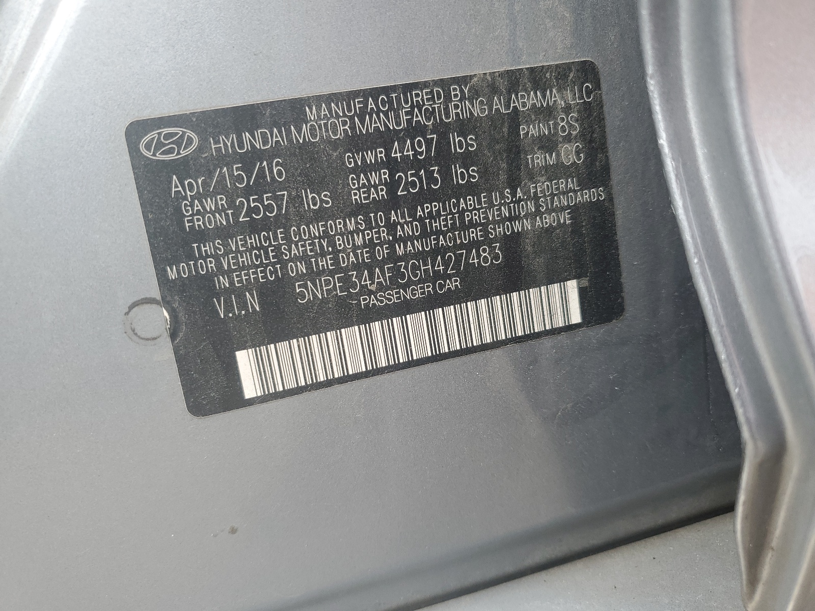 5NPE34AF3GH427483 2016 Hyundai Sonata Sport