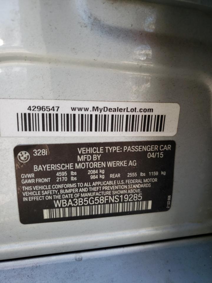 2015 BMW 328 Xi Sulev VIN: WBA3B5G58FNS19285 Lot: 53847574
