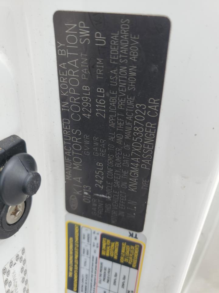 2013 Kia Optima Lx VIN: KNAGM4A7XD5387023 Lot: 56857014