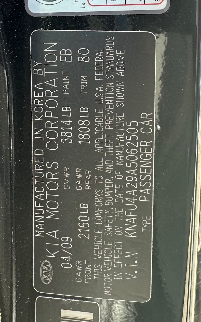 KNAFU4A29A5062505 2010 Kia Forte Ex