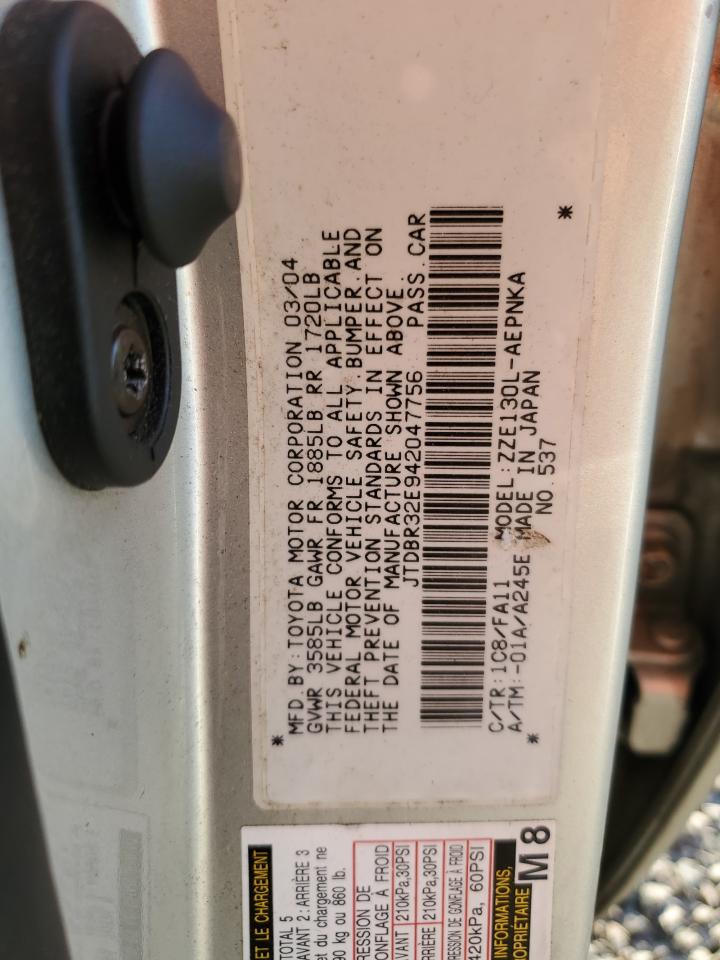 2004 Toyota Corolla Ce VIN: JTDBR32E942047756 Lot: 52204584