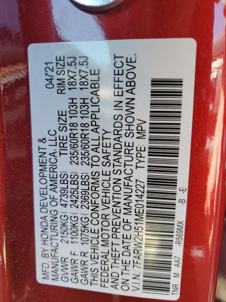 2021 Honda Cr-V Ex VIN: 7FARW2H51ME014227 Lot: 55346914