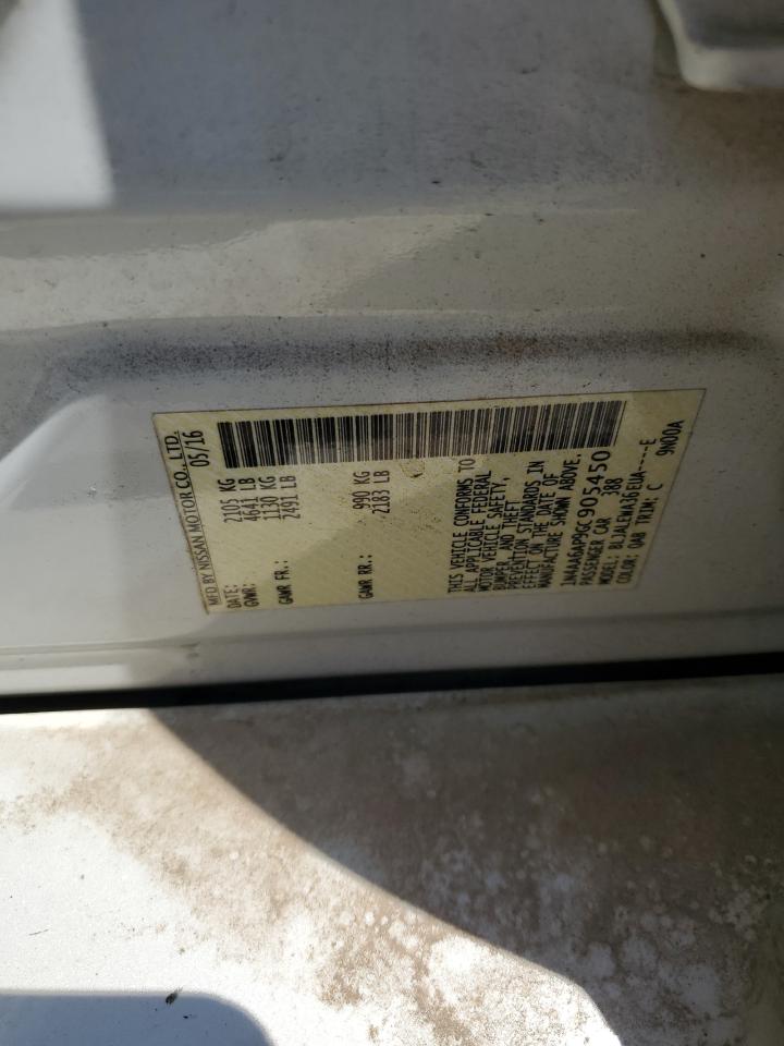 2016 Nissan Maxima 3.5S VIN: 1N4AA6AP9GC905450 Lot: 55850244