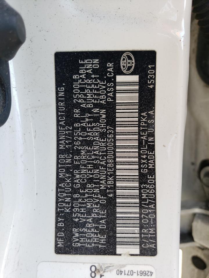 4T1BK1EB8DU005637 2013 Toyota Avalon Base