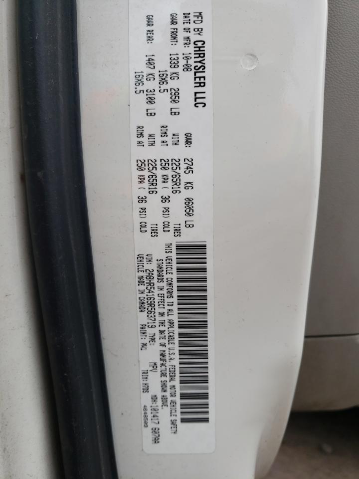 2009 Chrysler Town & Country Touring VIN: 2A8HR54169R563719 Lot: 55520074