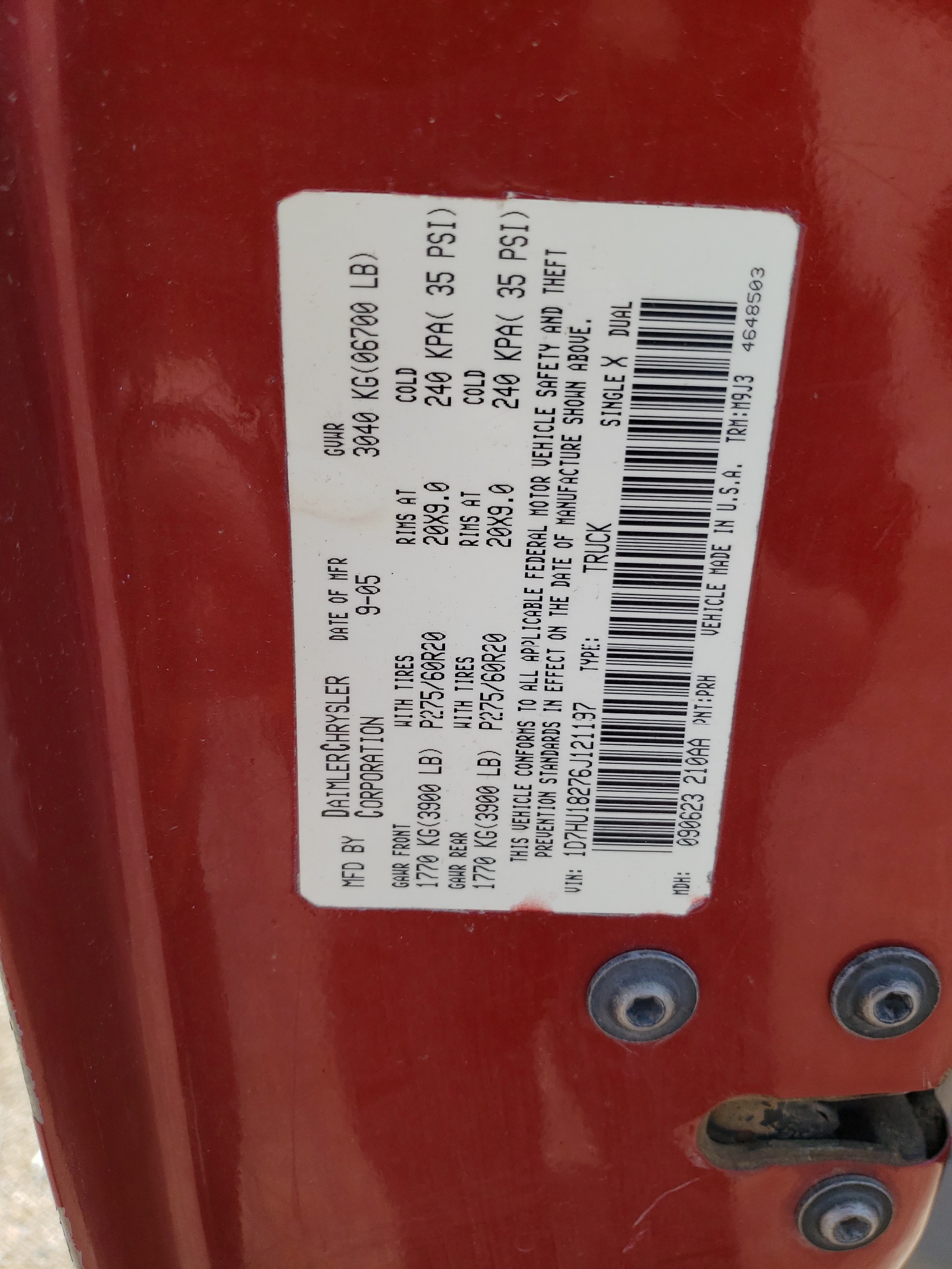 1D7HU18276J121197 2006 Dodge Ram 1500 St