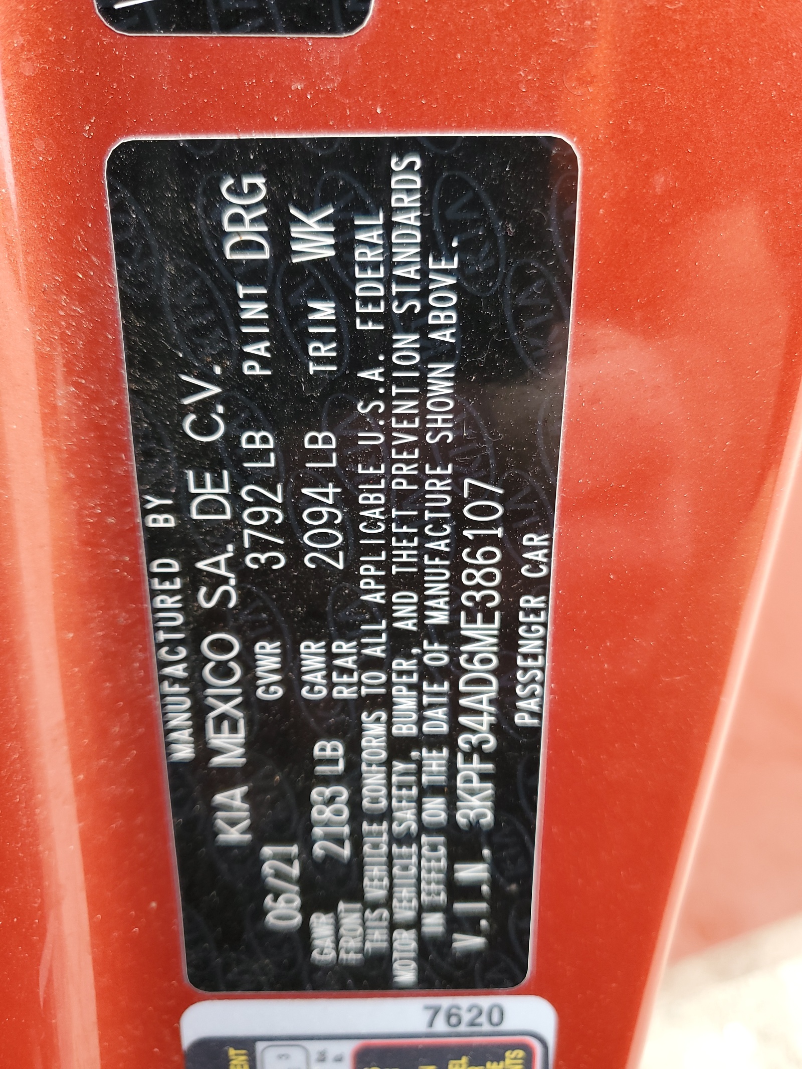 3KPF34AD6ME386107 2021 Kia Forte Gt Line