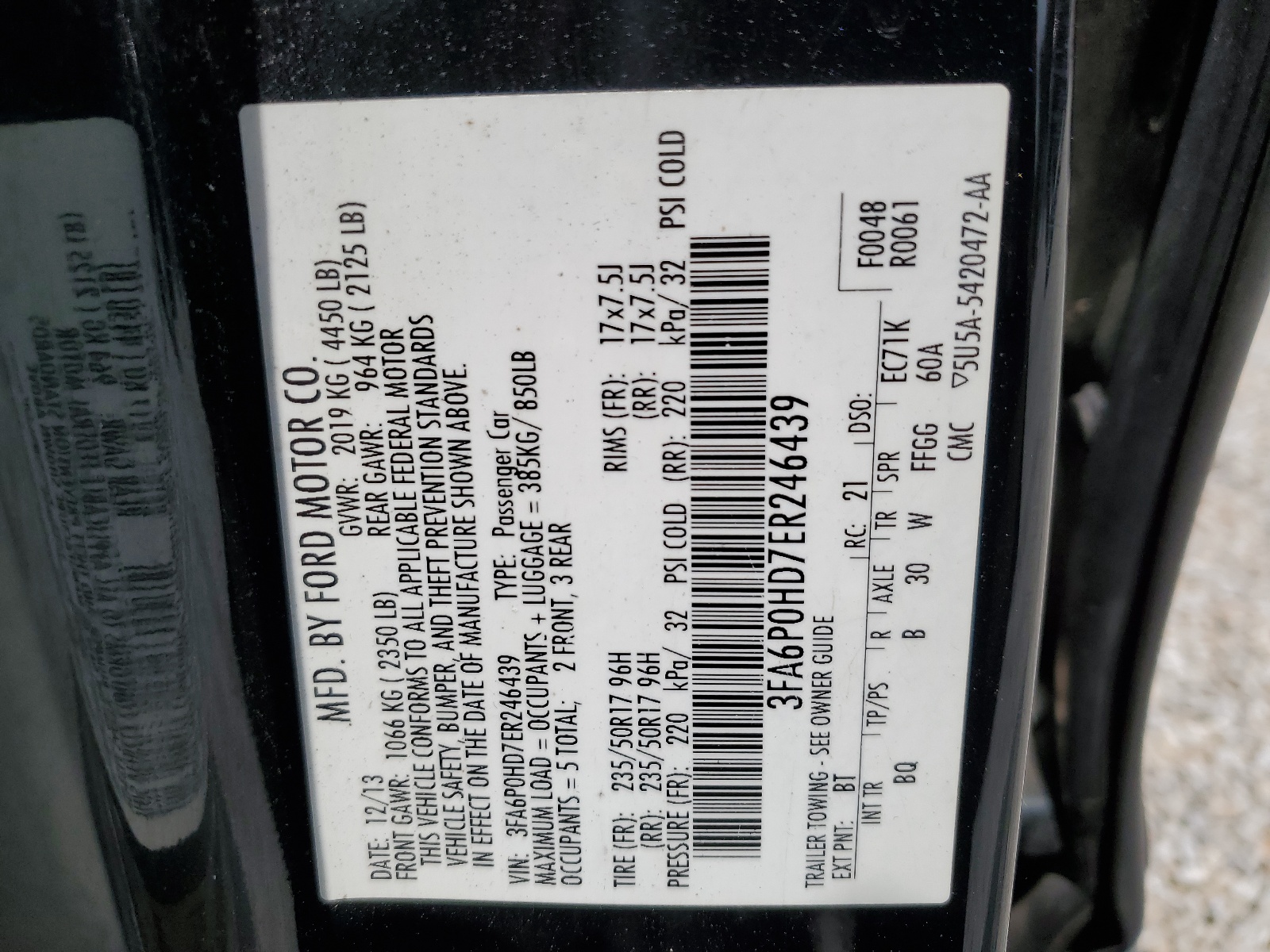 2014 Ford Fusion Se vin: 3FA6P0HD7ER246439