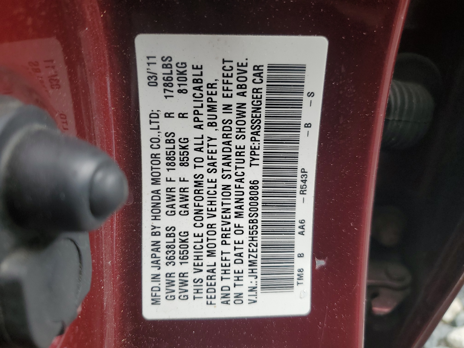 JHMZE2H55BS008086 2011 Honda Insight Lx