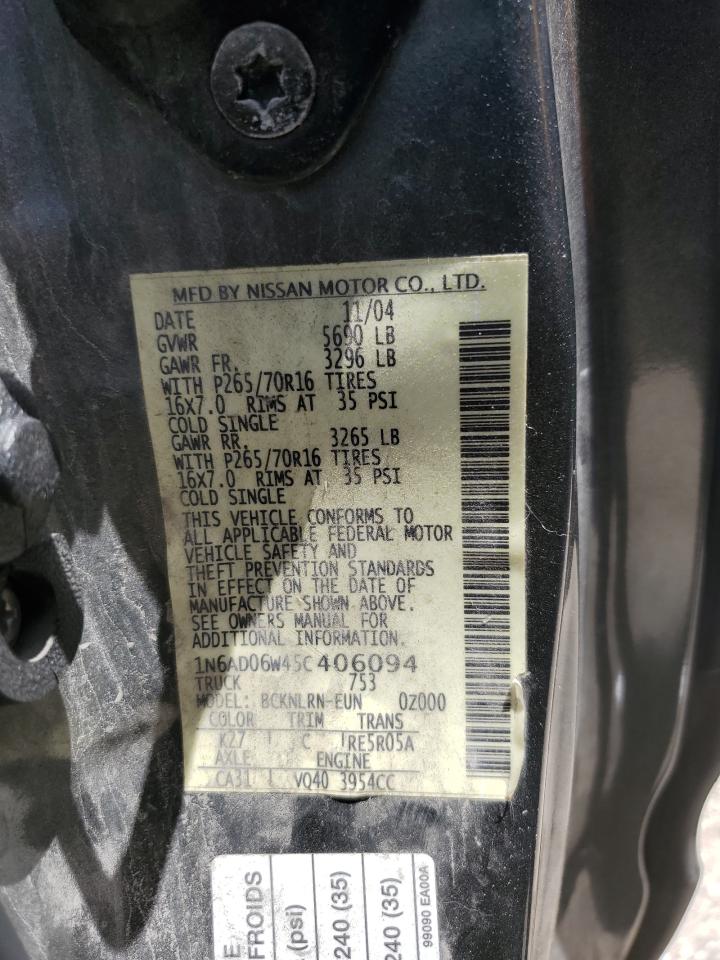 1N6AD06W45C406094 2005 Nissan Frontier King Cab Le