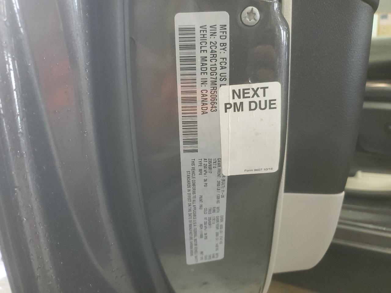 2021 Chrysler Voyager Lxi VIN: 2C4RC1DG7MR506643 Lot: 56864055