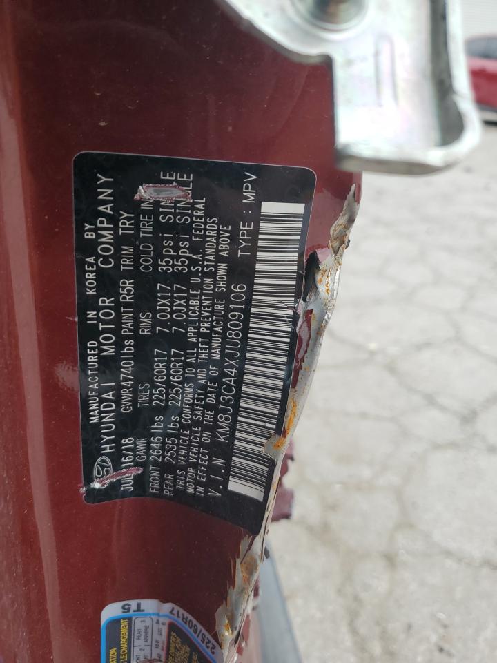 2018 Hyundai Tucson Sel VIN: KM8J3CA4XJU809106 Lot: 57340285