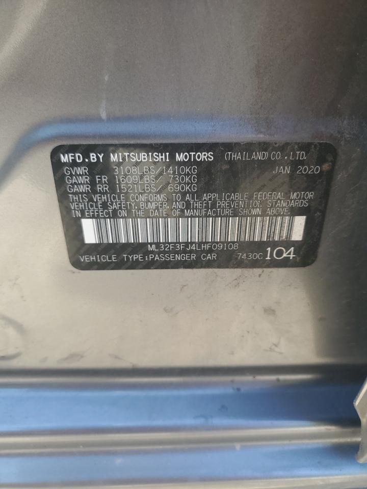 2020 Mitsubishi Mirage G4 Es VIN: ML32F3FJ4LHF09108 Lot: 56404265