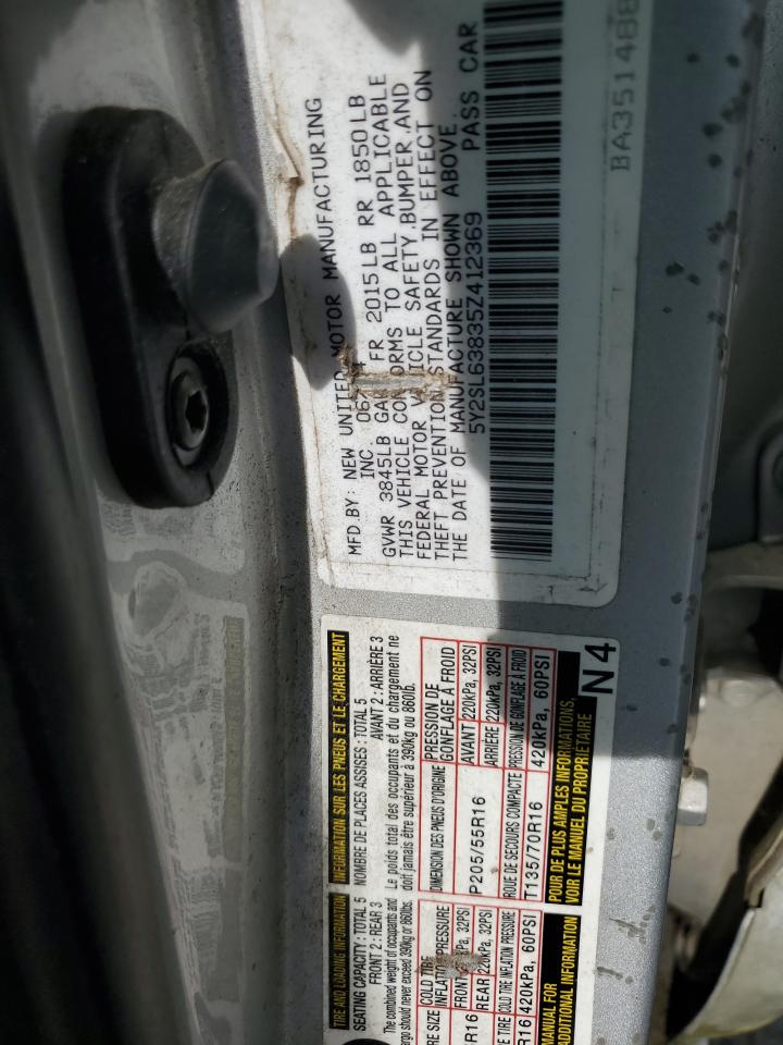 2005 Pontiac Vibe VIN: 5Y2SL63835Z412369 Lot: 56356205