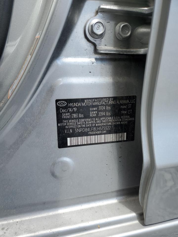 2020 Hyundai Elantra Sel VIN: 5NPD84LF8LH575522 Lot: 56884575