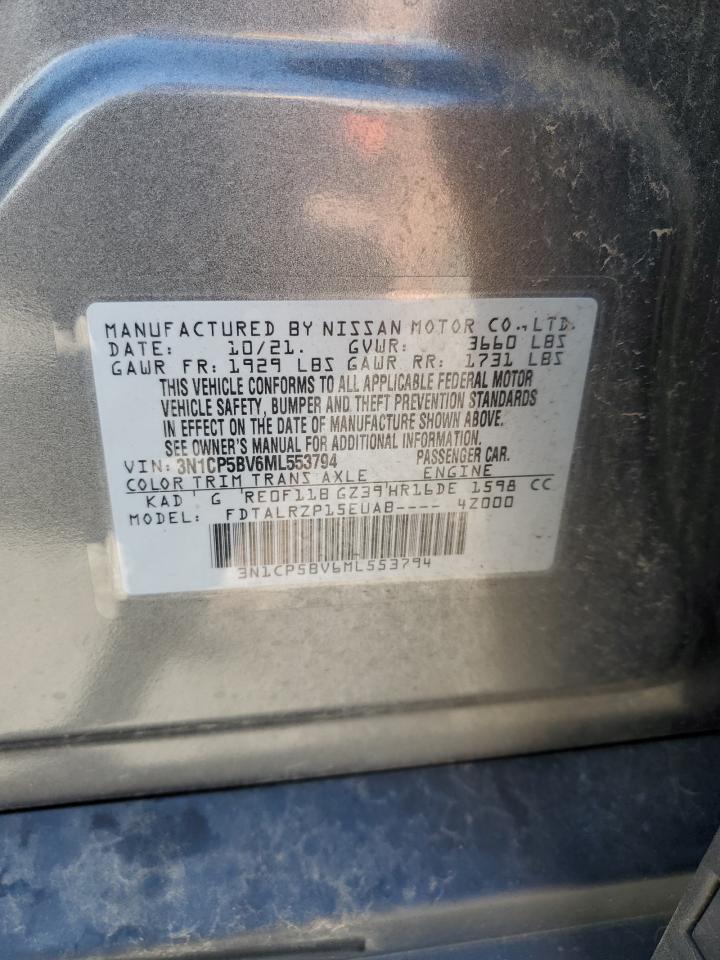 3N1CP5BV6ML553794 NISSAN KICKS 2021