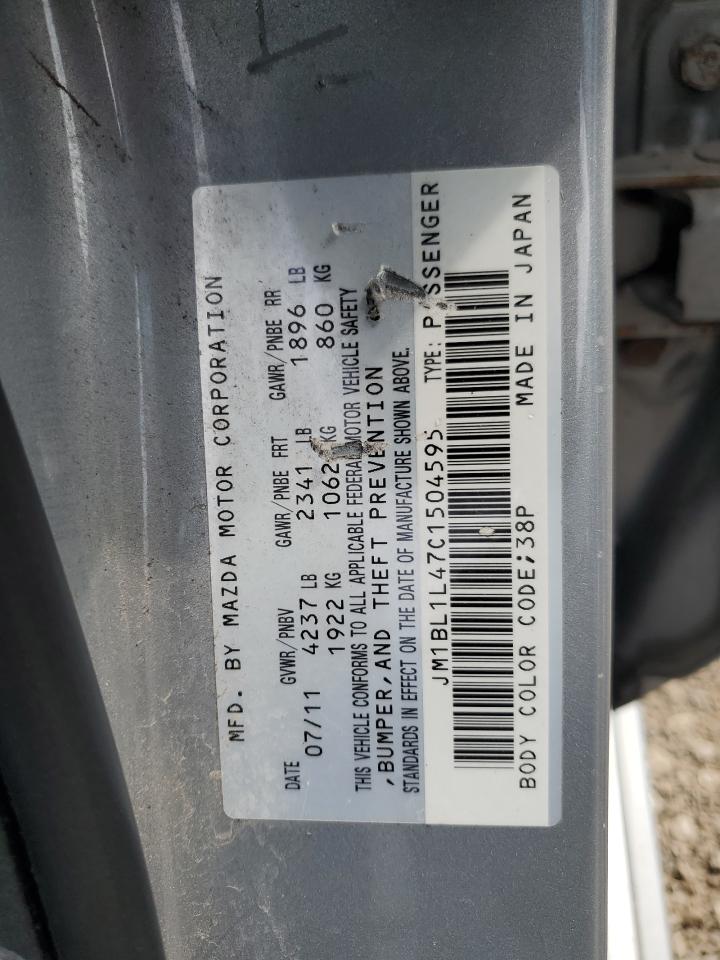 2012 Mazda Speed 3 VIN: JM1BL1L47C1504595 Lot: 56526435