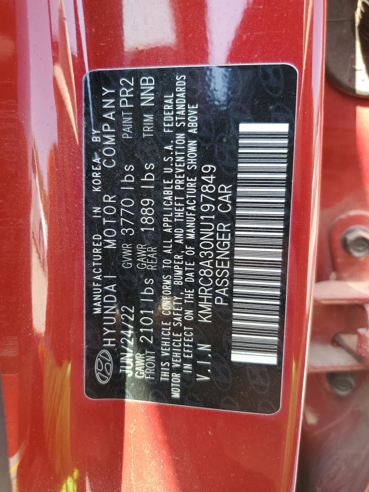 2022 Hyundai Venue Sel VIN: KMHRC8A30NU197849 Lot: 56458475