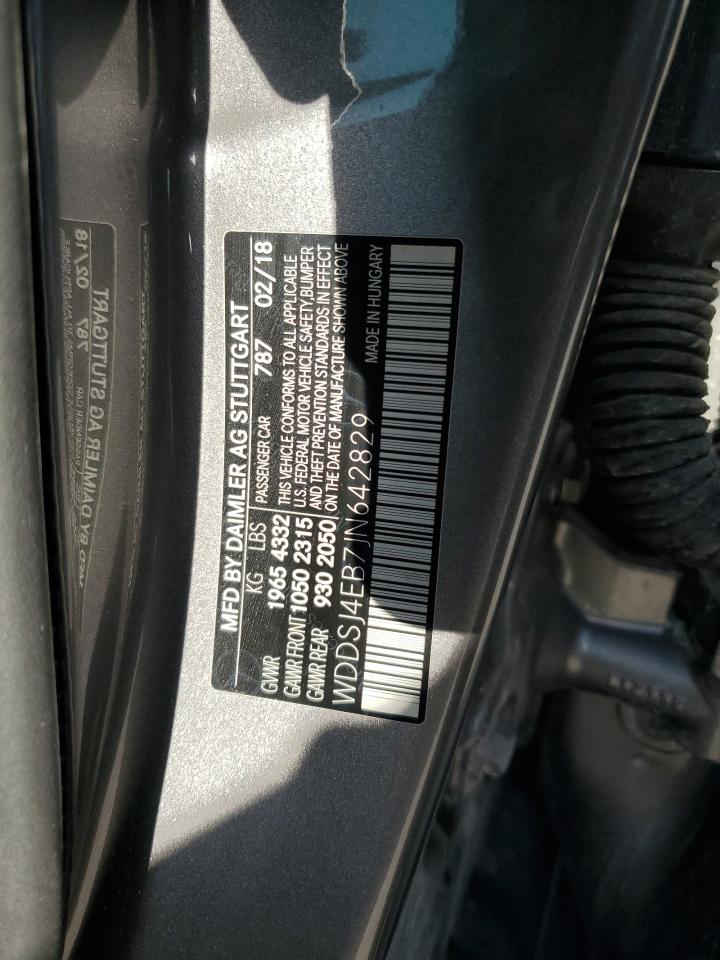 2018 Mercedes-Benz Cla 250 VIN: WDDSJ4EB7JN642829 Lot: 57270115