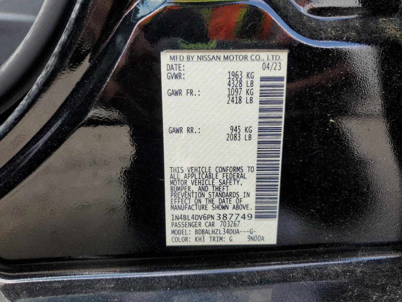 1N4BL4DV6PN387749 NISSAN ALTIMA 2023