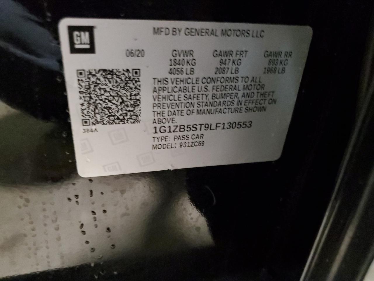 1G1ZB5ST9LF130553 CHEVROLET MALIBU 2020