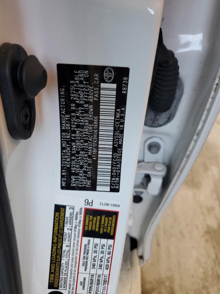 4T1BF1FK9HU616866 TOYOTA CAMRY 2017