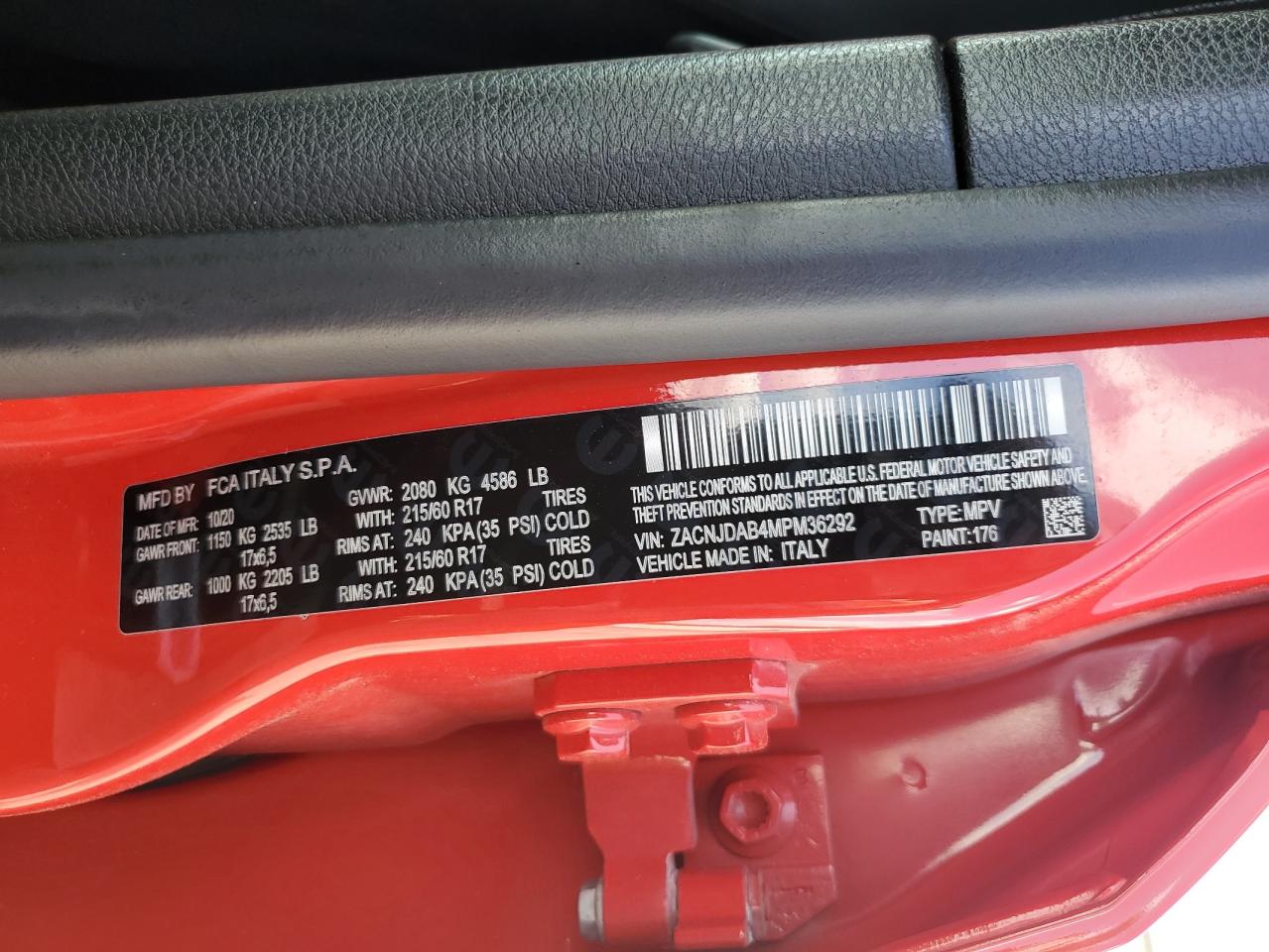 2021 Jeep Renegade Sport VIN: ZACNJDAB4MPM36292 Lot: 55719565