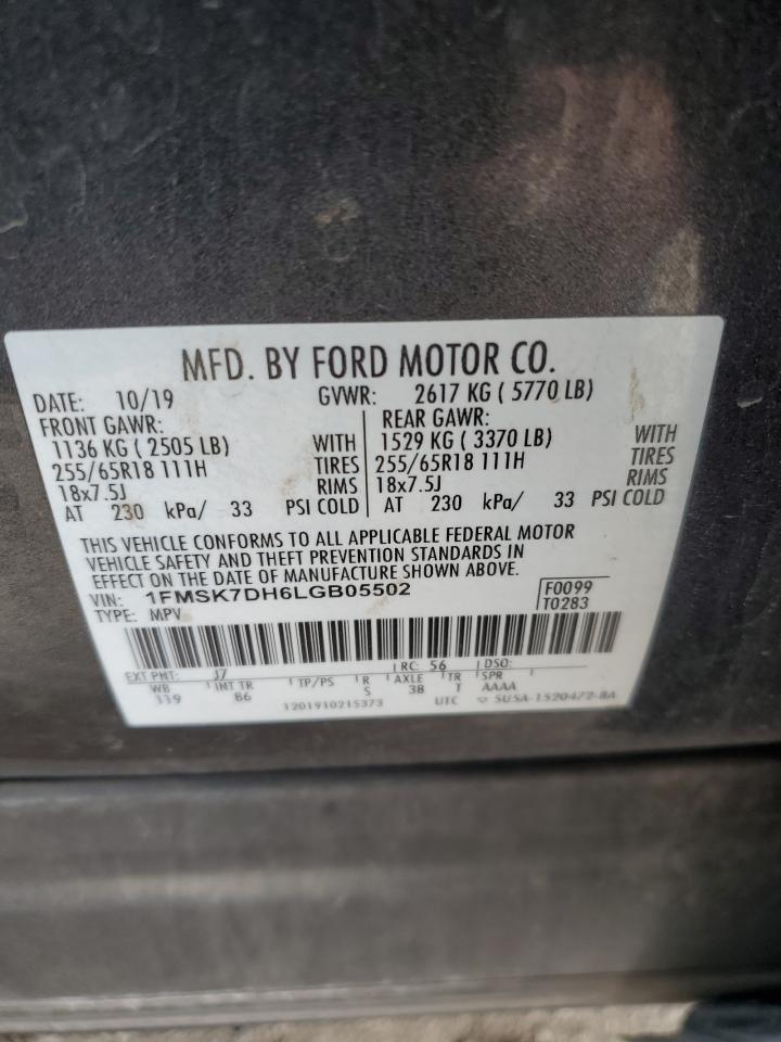 1FMSK7DH6LGB05502 FORD EXPLORER 2020