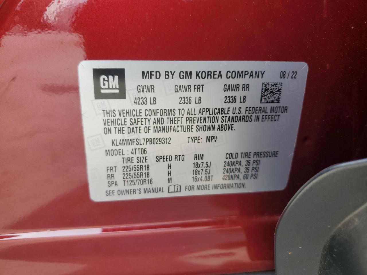 2023 Buick Encore Gx Essence VIN: KL4MMFSL7PB029312 Lot: 56544235