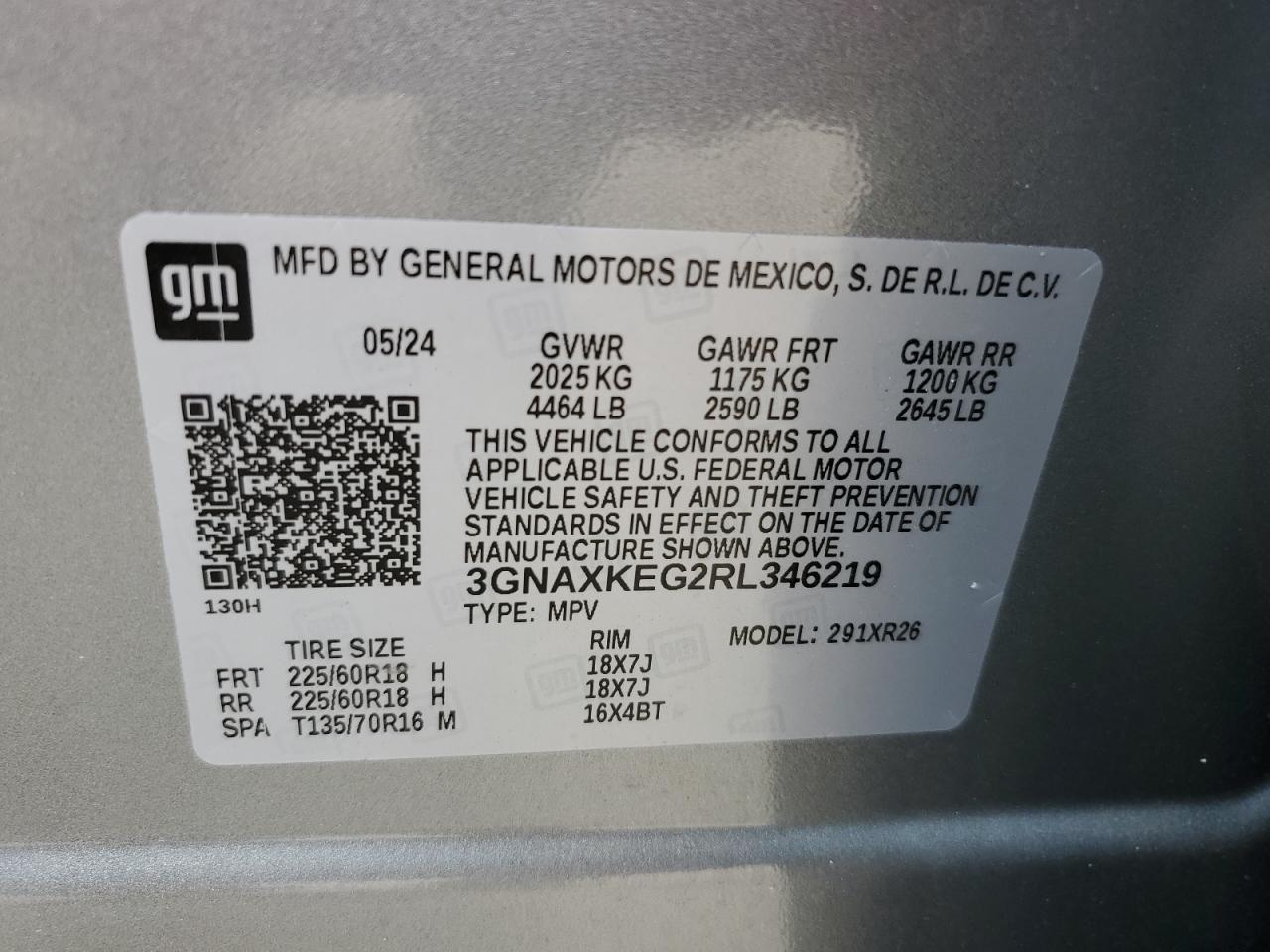 3GNAXKEG2RL346219 CHEVROLET EQUINOX 2024