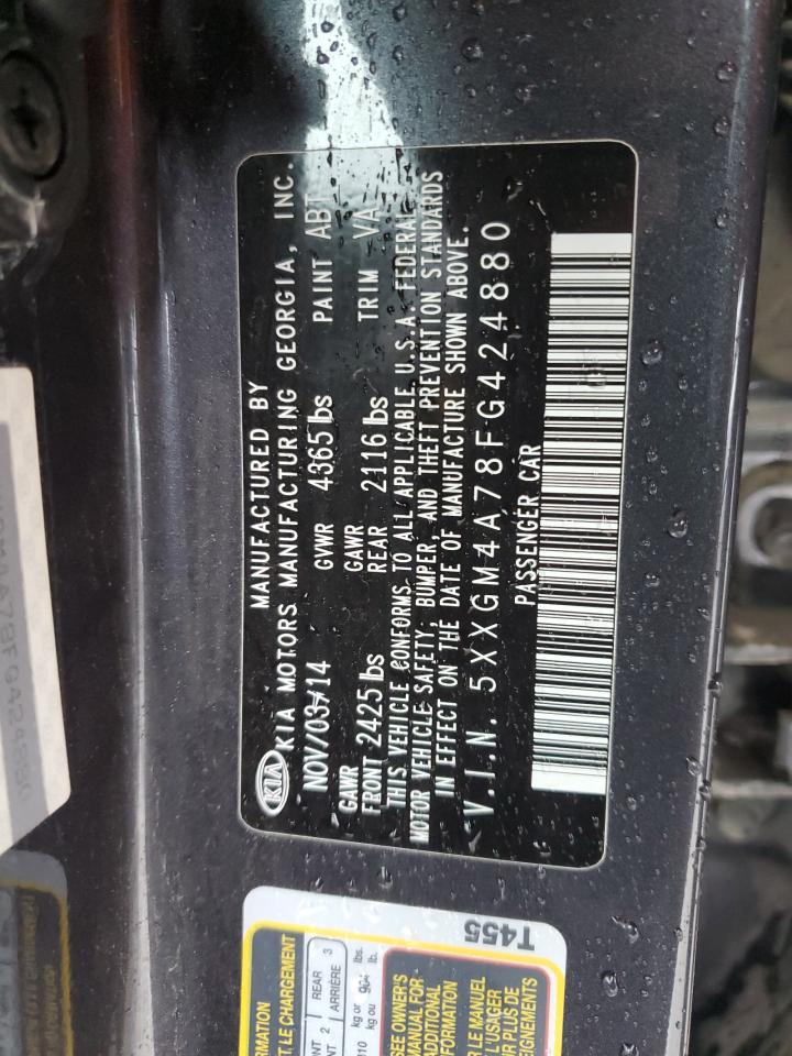 2015 Kia Optima Lx VIN: 5XXGM4A78FG424880 Lot: 56850095