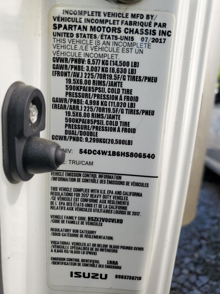 2017 Isuzu Npr Hd VIN: 54DC4W1B6HS806540 Lot: 56338205