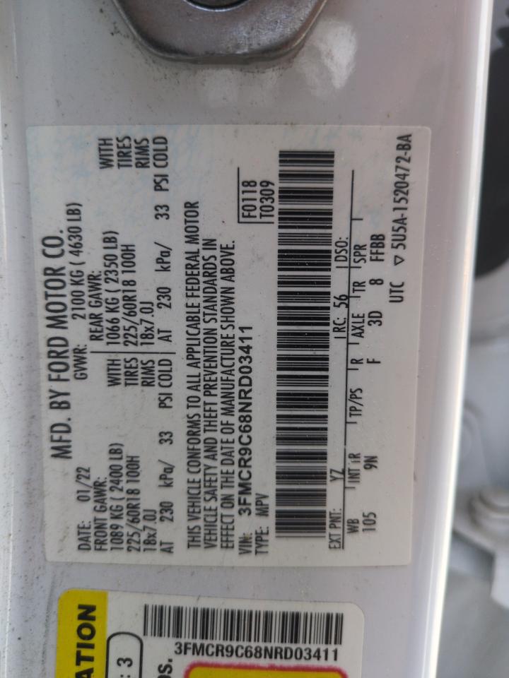 3FMCR9C68NRD03411 FORD BRONCO 2022