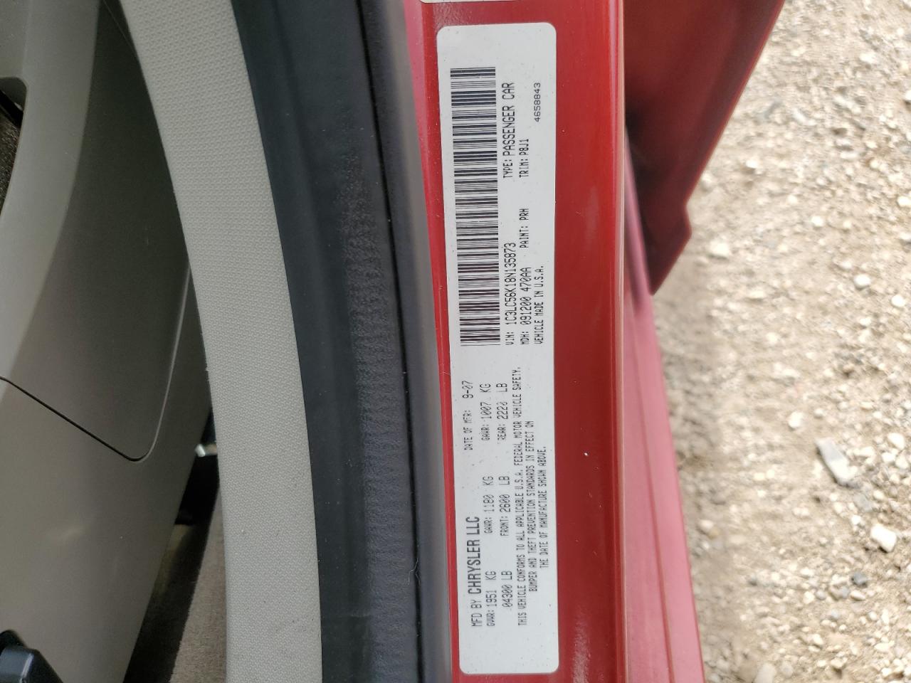 2008 Chrysler Sebring Touring VIN: 1C3LC56K18N135873 Lot: 58252255