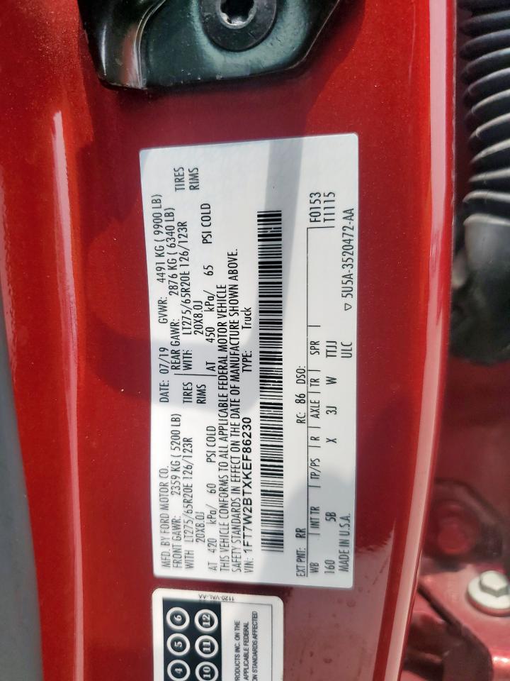 1FT7W2BTXKEF86230 FORD F250 2019