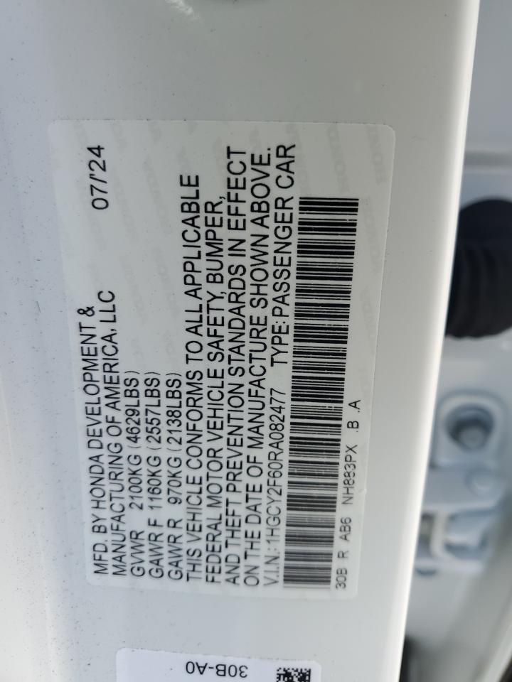1HGCY2F60RA082477 HONDA ACCORD 2024
