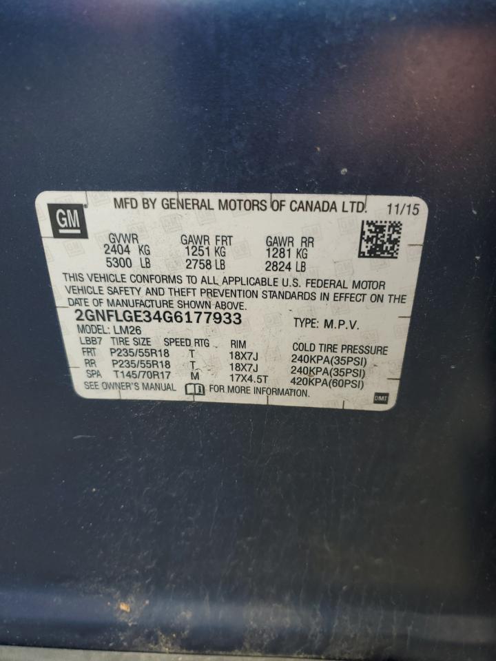 2GNFLGE34G6177933 CHEVROLET EQUINOX 2016