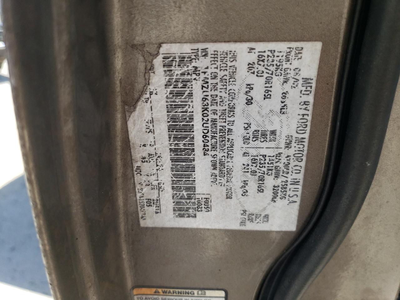 2002 Ford Explorer Xlt VIN: 1FMZU63K02UD60484 Lot: 57125655