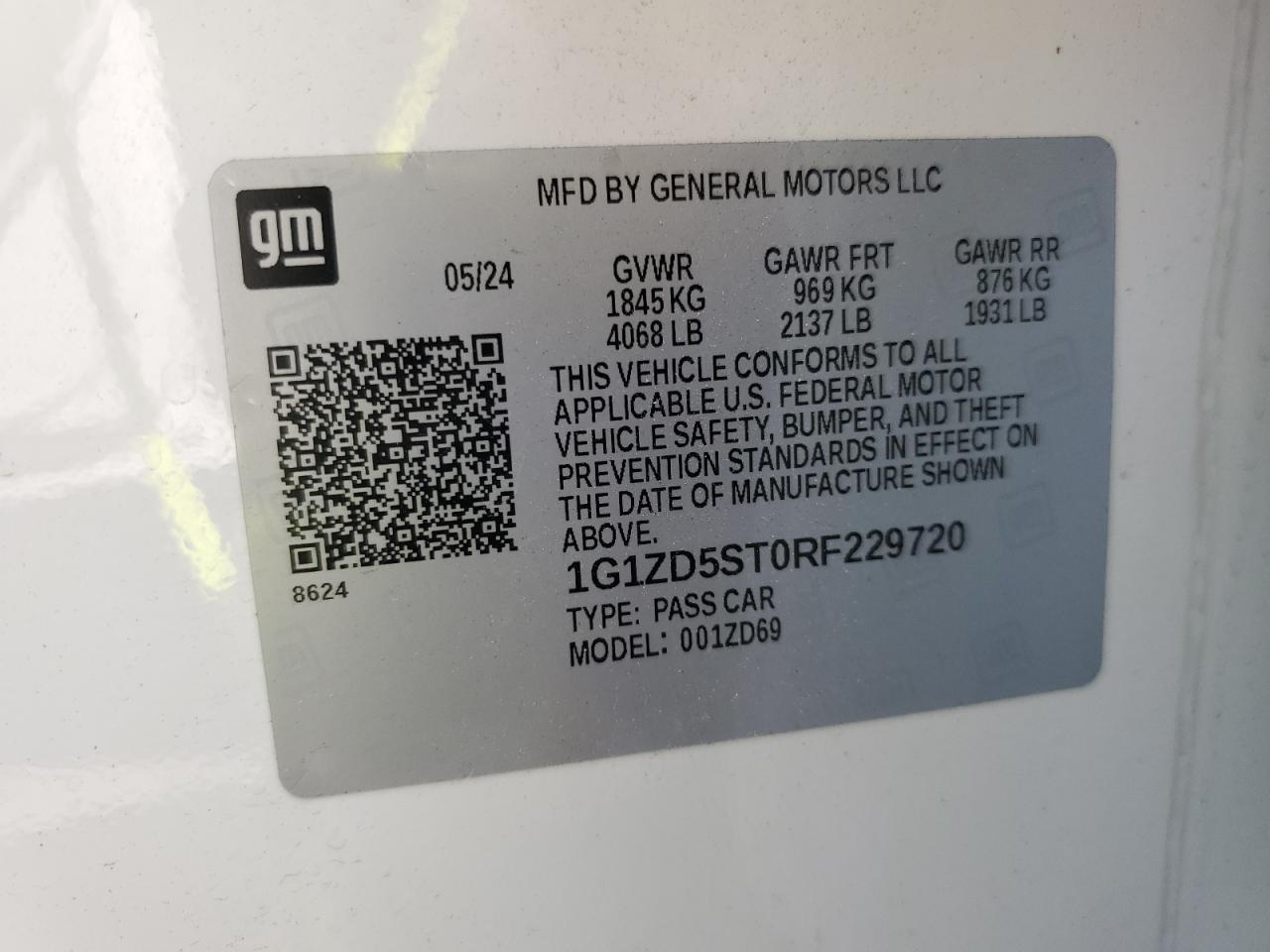 1G1ZD5ST0RF229720 CHEVROLET MALIBU 2024