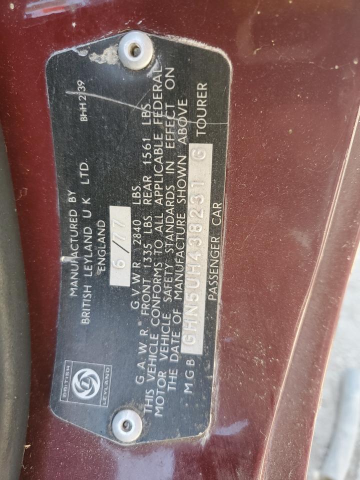 1977 Mg All Models VIN: GHN5UH438231G Lot: 56999475