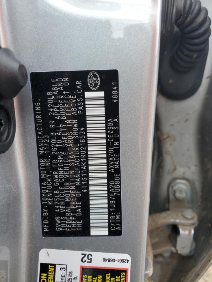 4T1S11AK1RU216534 TOYOTA CAMRY 2024