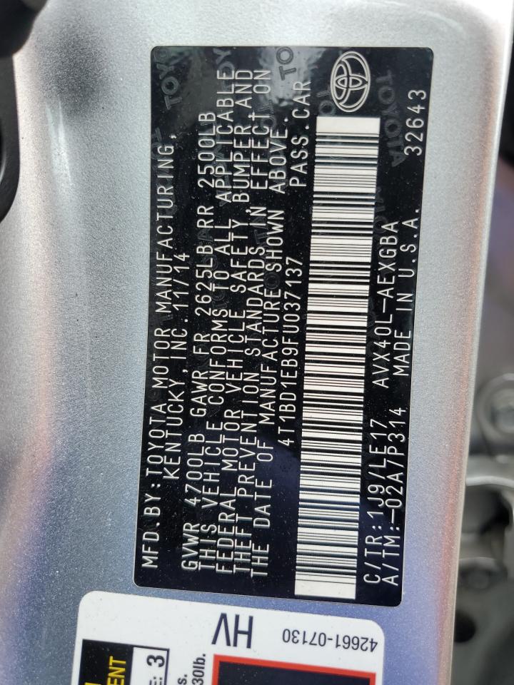 2015 Toyota Avalon Hybrid VIN: 4T1BD1EB9FU037137 Lot: 56647525