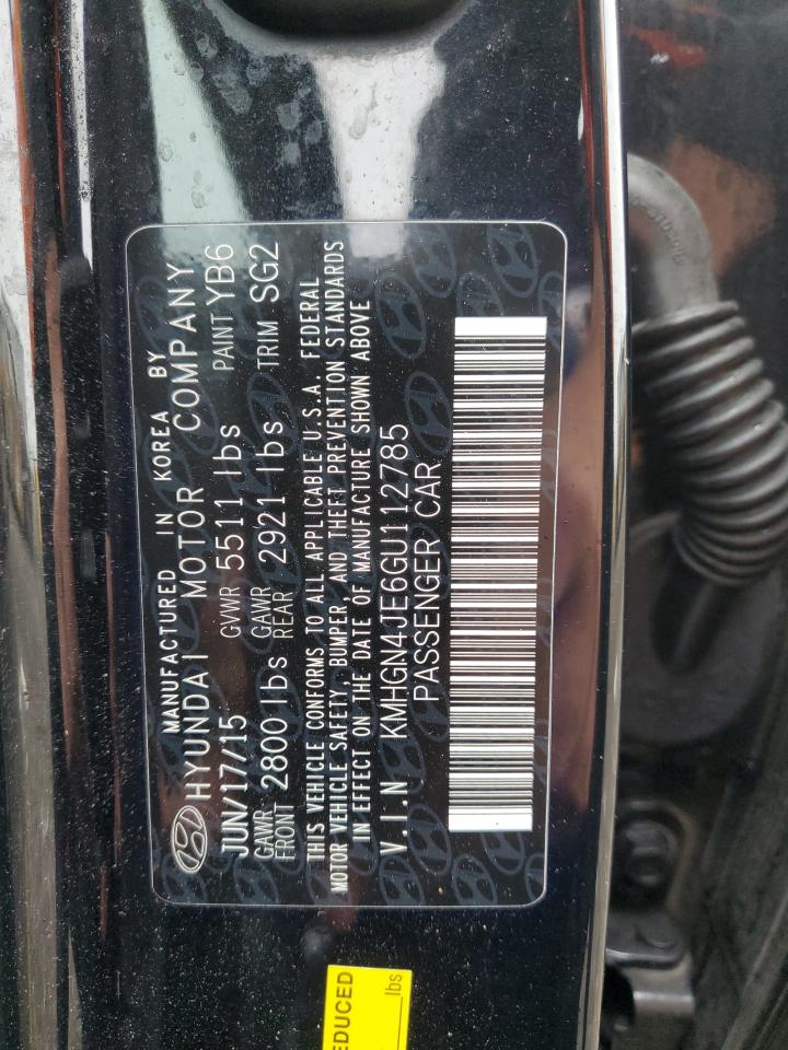 2016 Hyundai Genesis 3.8L VIN: KMHGN4JE6GU112785 Lot: 57986905