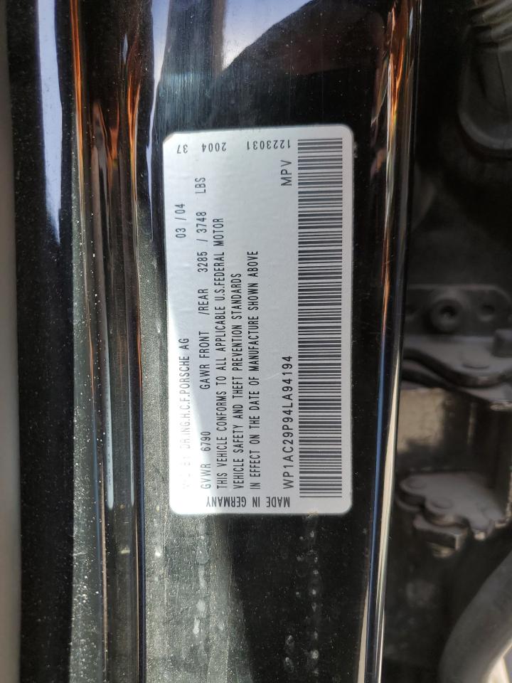 2004 Porsche Cayenne Turbo VIN: WP1AC29P94LA94194 Lot: 56866045