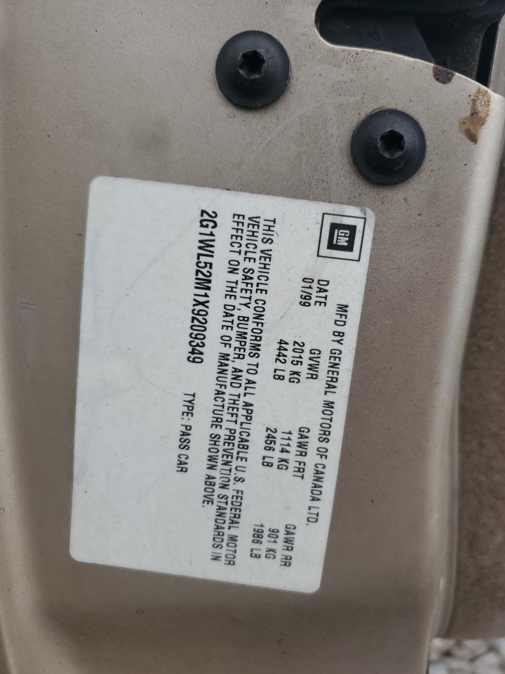 1999 Chevrolet Lumina Base VIN: 2G1WL52M1X9209349 Lot: 57321465