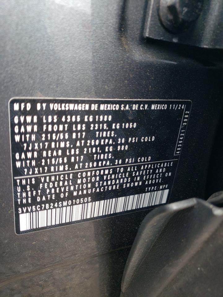 2025 Volkswagen Taos S VIN: 3VV5C7B24SM010505 Lot: 58698805