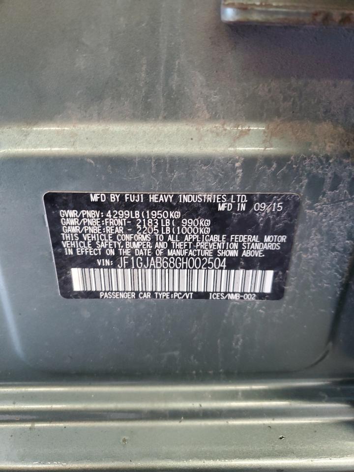 2016 Subaru Impreza Premium VIN: JF1GJAB68GH002504 Lot: 57047035